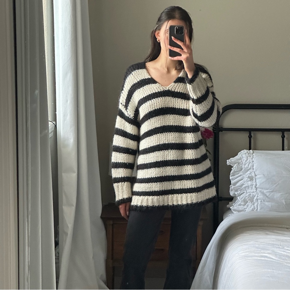 Zara oversized knit stripe wool sweater size small - Picture 7 of 12